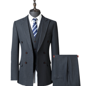 3 pieces strips double breasted men suits